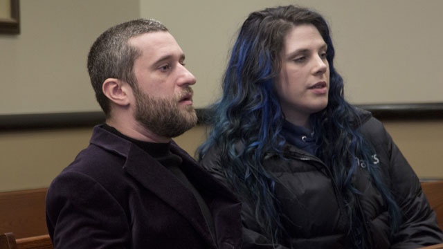 Dustin Diamond in court with girlfriend Amanda Schutz