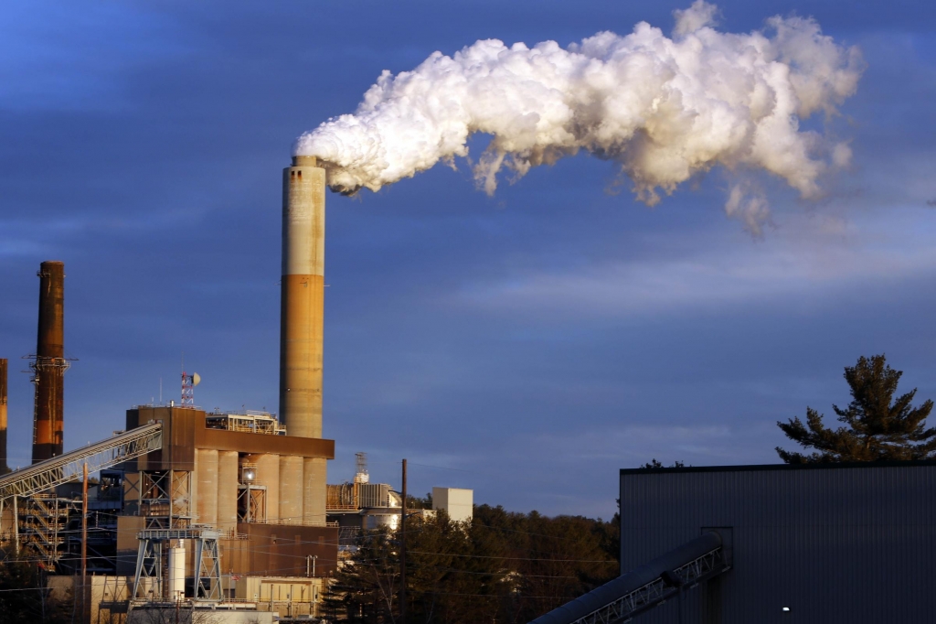 A plume of steam billows from the coal-fired Merrimack Station in Bow N.H. in January 2015