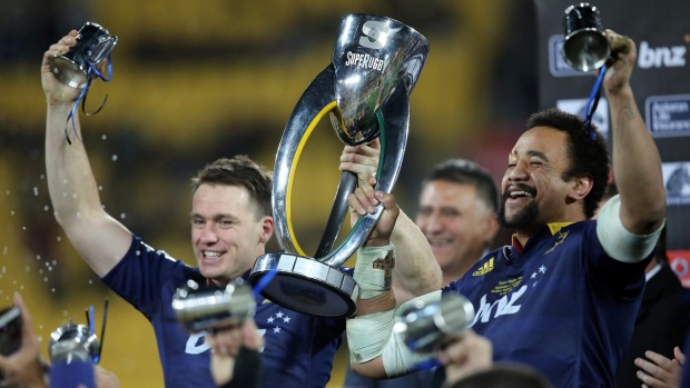 Ben Smith and fellow co-captain Nasi Manu lift the Super Rugby trophy after the Highlanders victory in the final against the Hurricanes. But Smith says that campaign has now been'parked' and he is focused on the All Blacks