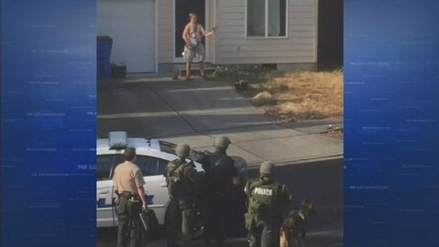 Andrew Helmsworth was arrested following a two-hour standoff with police on Sunday