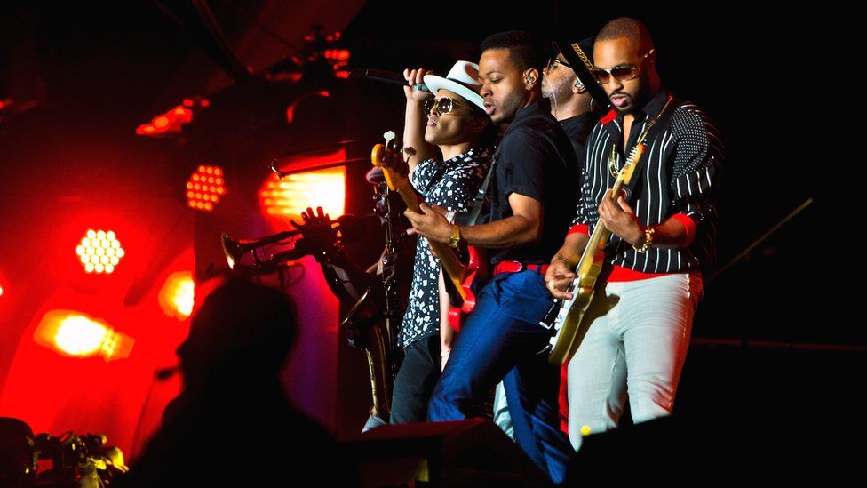 Bruno Mars and his band