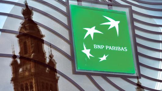 The logo of the French bank BNP Paribas