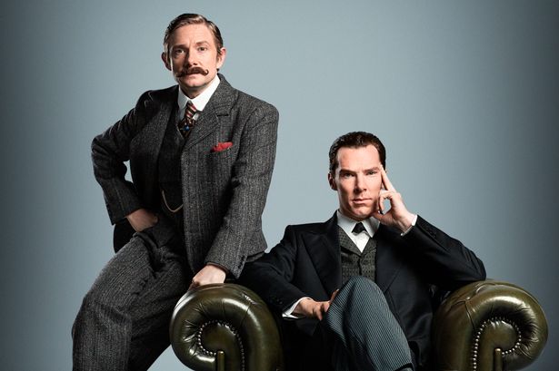 Benedict Cumberbatch and Martin Freeman dressed in period costume ahead of forthcoming Sherlock Special