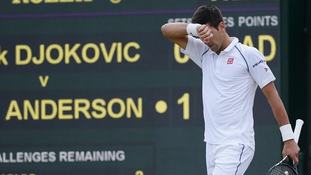 Djokovic battles back to level at 2-2 play suspended