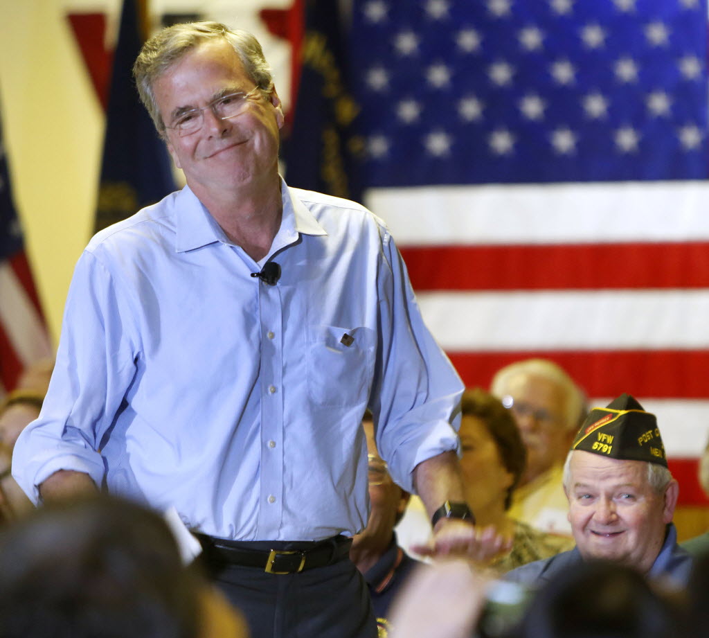 Republican presidential candidate former Florida Gov. Jeb Bush speaks at a town hall meeting Wednesday