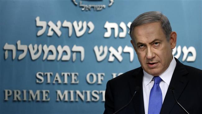 Israeli Prime Minister Benjamin Netanyahu delivers a statement in his office in Jerusalem