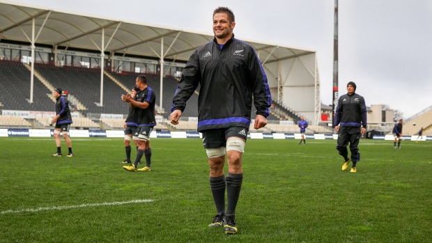 Captain's run Richie Mc Caw at AMI Stadium in Christchurch