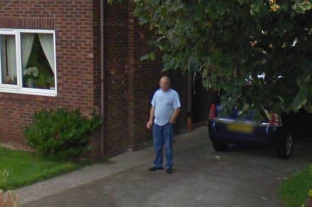 Caught in the act Donny Riding was snapped smoking by the Google Street View cameras