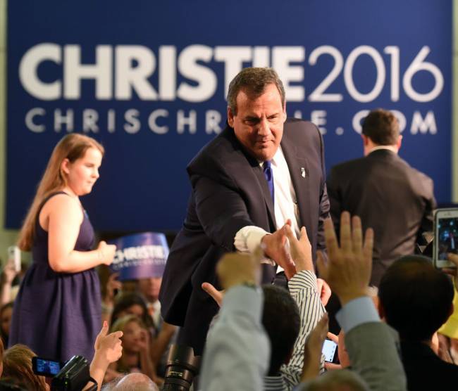 New Jersey Governor Chris Christie declared his candidacy for the presidency on Tuesday