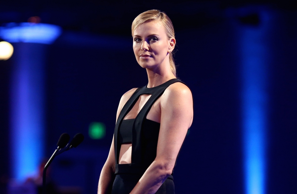 Charlize Theron reacts to Mick Fanning shark attack