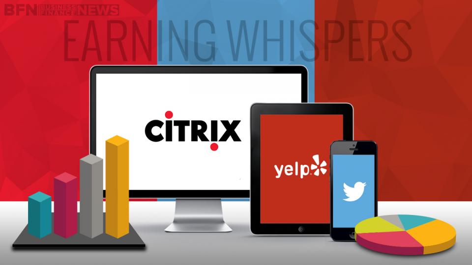 Earnings Whispers Twitter Inc, Yelp Inc, Citrix Systems Inc