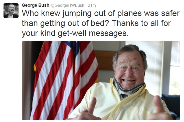 George H.W. Bush may have gained a neck brace for the time being but he certainly hasn