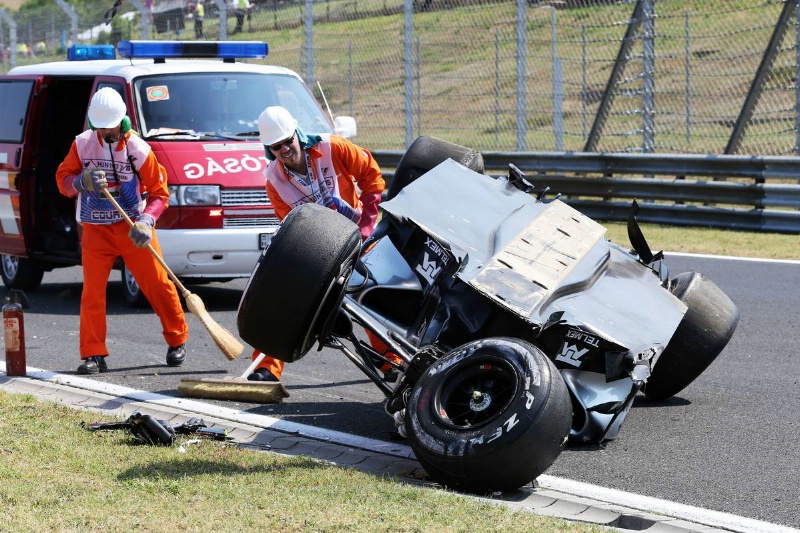 Perez escapes injury after Hungaroring flip