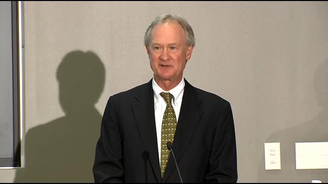 Former Rhode Island Gov. formally enters the race for president in a speech at George Mason University in Arlington Va. Wednesday