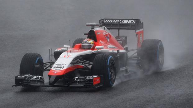 Jules Bianchi drives his Marussia just before his fatal accident at the Japanese Grand Prix last year