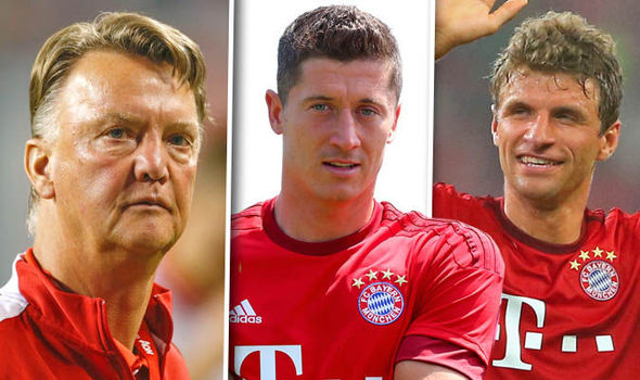 GETTYBayern Munich duo Thomas Muller and Robert Lewandowski are wanted by Louis Van Gaal