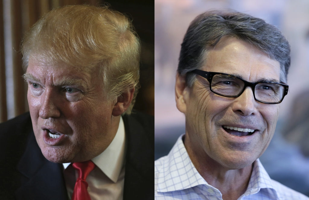 GOP presidential candidates Donald Trump and Rick Perry