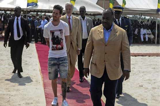 Messi Lays Foundation For New Stadium In Gabon