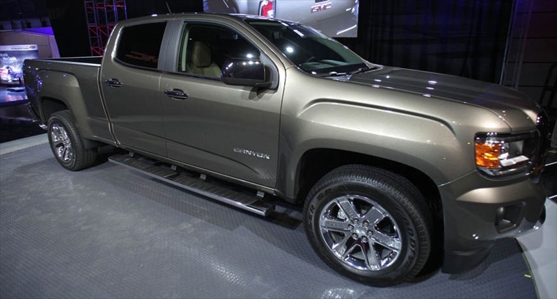 2015 GMC Canyon midsize truck as shown at the 2014 North American International Auto Show on Jan. 12 2014 in Detroit Michigan. By Bill Pugliano for Agence France-Presse