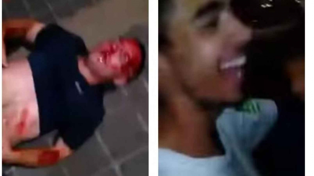 Brutal mob beats 'innocent victim' as laughing onlookers film on mobile phones