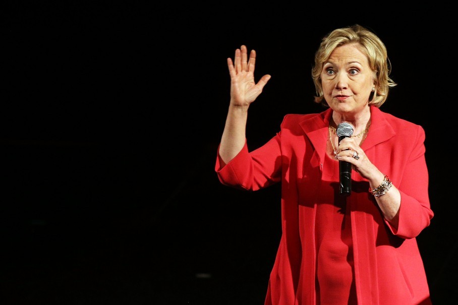 NEW YORK NY- JULY 25 Former Secretary of State Hillary Clinton speaks on stage at the campus of Lehman College for the Dream Big Day at the Bronx Children's Museum