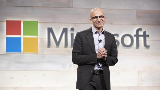 Microsoft CEO Satya Nadella addresses shareholders during the company's shareholders meeting Dec. 3 2014 in Bellevue Wash