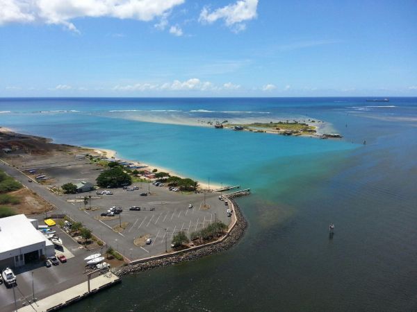 Image of spill into Honolulu Harbor in Sept. 2013