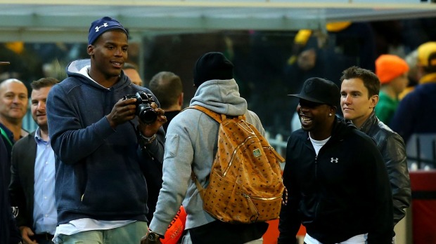 Impressed NFL star Cam Newton at the MCG on Friday night