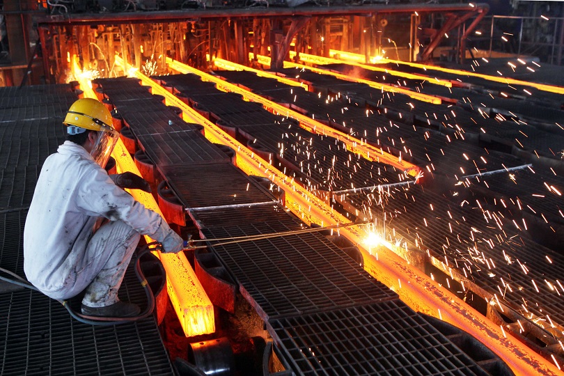 Iron and steel works in Ganyu County China. China