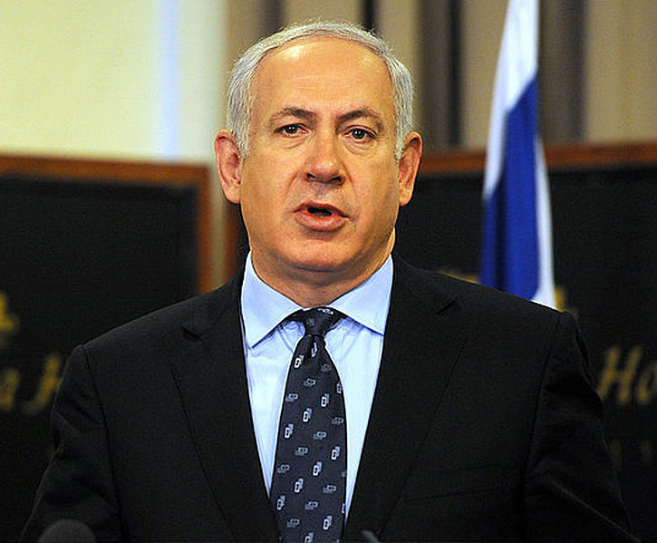 Israeli Prime Minister Benjamin Netanyahu speaks during a press conference at his Jerusalem office on Tuesday