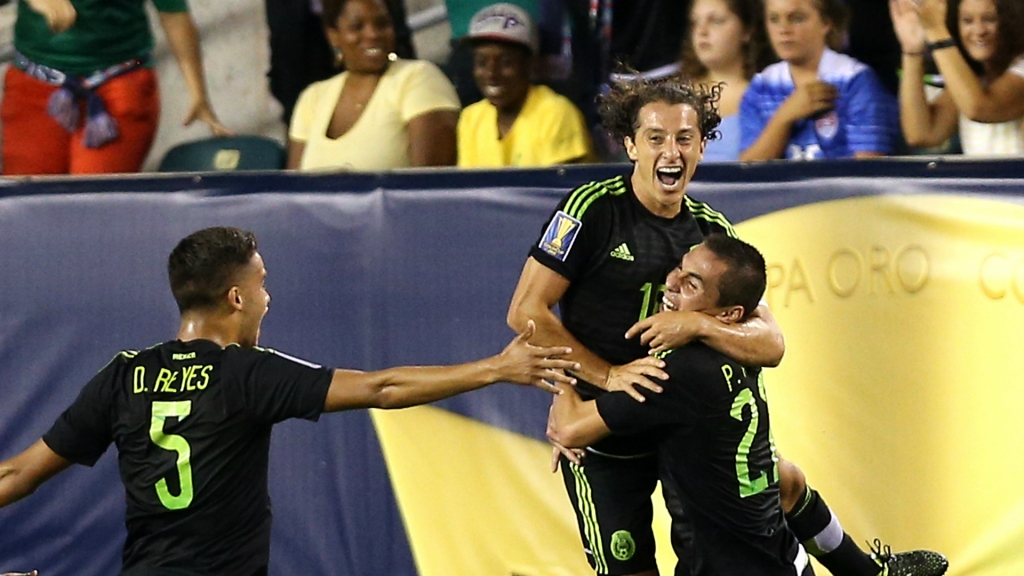 Mexico captain Andres Guardado celebrates his goal