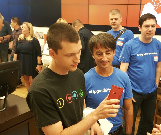 Joe Belfiore talks with Microsoft Insiders at a launch event in Bellevue