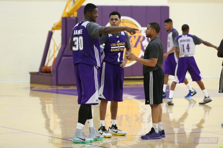 Julius Randle and D'Angelo Russell hit if off during the first Summer League practice for the Lakers