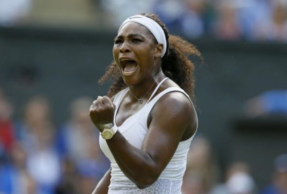 Serena Williams of the United States celebrates after