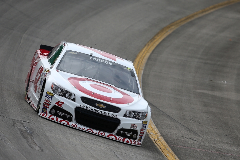 Kyle Larson is on the pole for Saturday night's Quaker State 400