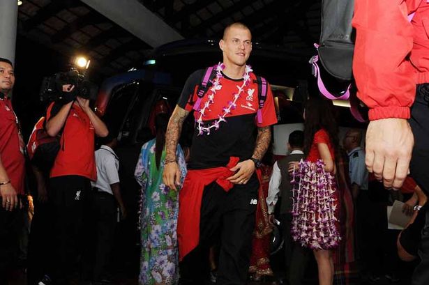 Liverpool FC's Martin Skrtel is welcomed to Saujana Resort during the pre-season tour