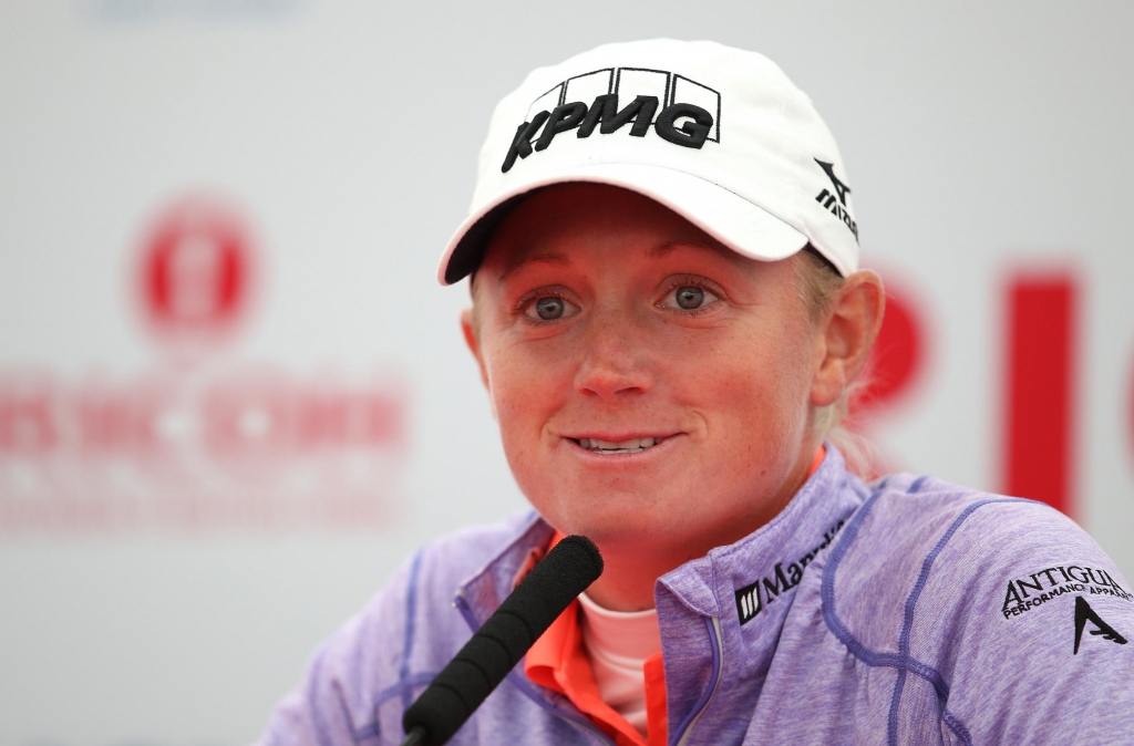 Lost in transit Stacy Lewis has been re-united wit her golf clubs ahead of the Ricoh Women's British Open at Turnberry