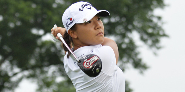 Lydia Ko tees off on the first hole at the US Women's Open