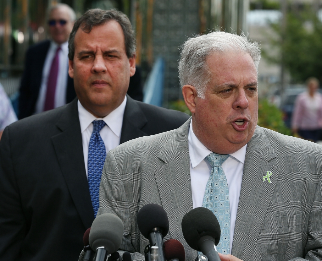 Maryland Gov. Larry Hogan endorses New Jersey Gov. Chris Christie in Annapolis Md. on July 15