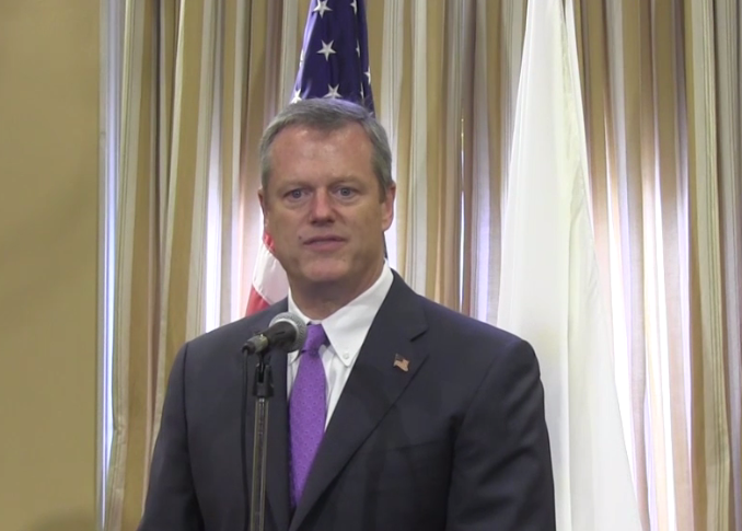 Mass. Gov. Charlie Baker during a press availability