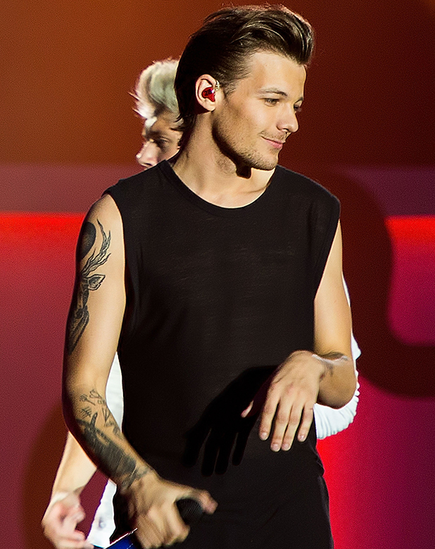 Louis Tomlinson of One Direction performs on stage at Century Link Field