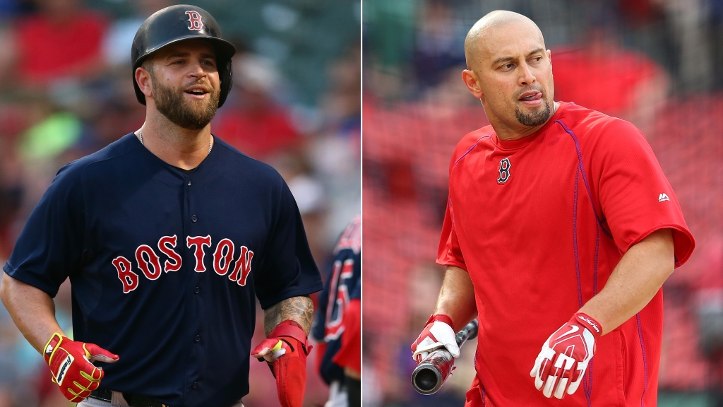 Mike Napoli and Shane Victorino