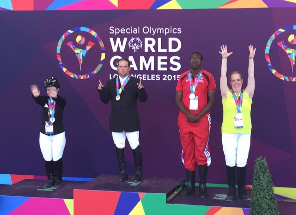 Kyle Dutiel of Brandon won a Gold Medal in the equestrian competition of the 2015 World Games in Los Angeles