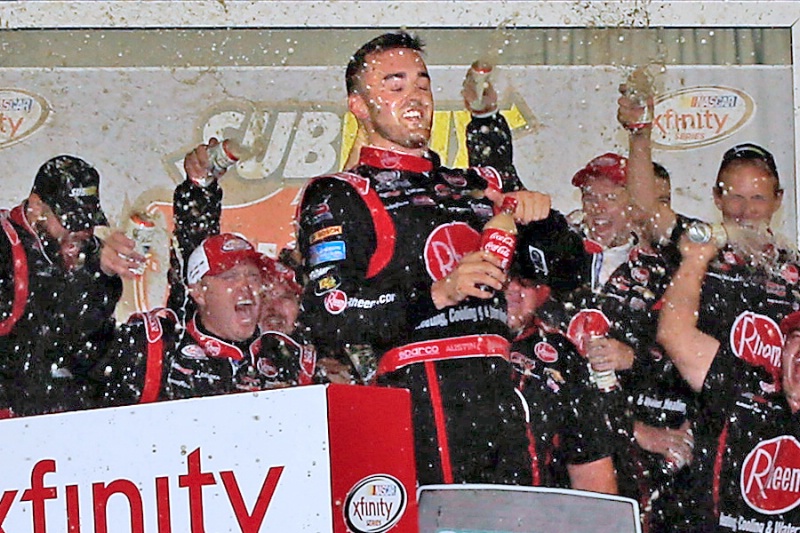 Austin Dillon wins rain-delayed crash-dominated Xfinity race