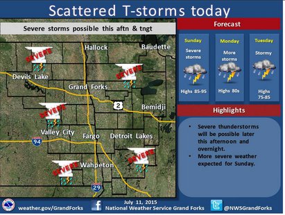 National Weather Service graphic of severe weather potential