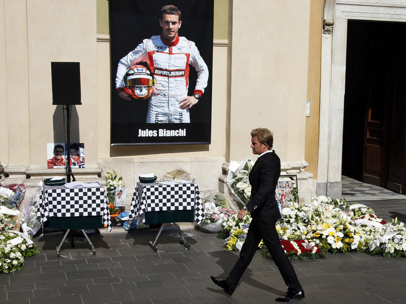 Nico Rosberg arrives at the funeral in Nice