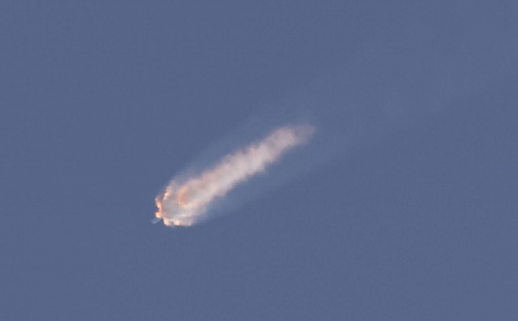 The SpaceX Falcon 9 rocket and Dragon spacecraft breaks apart shortly after liftoff at the Cape Canaveral Air Force Station in Cape Canaveral Fla. Sunday