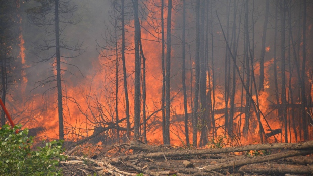 Wildfire burning in northern Saskatchewan on July