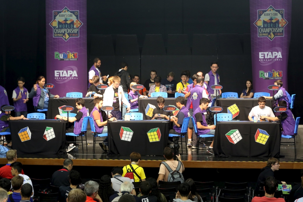 Participants attend the Rubik’s Cube World