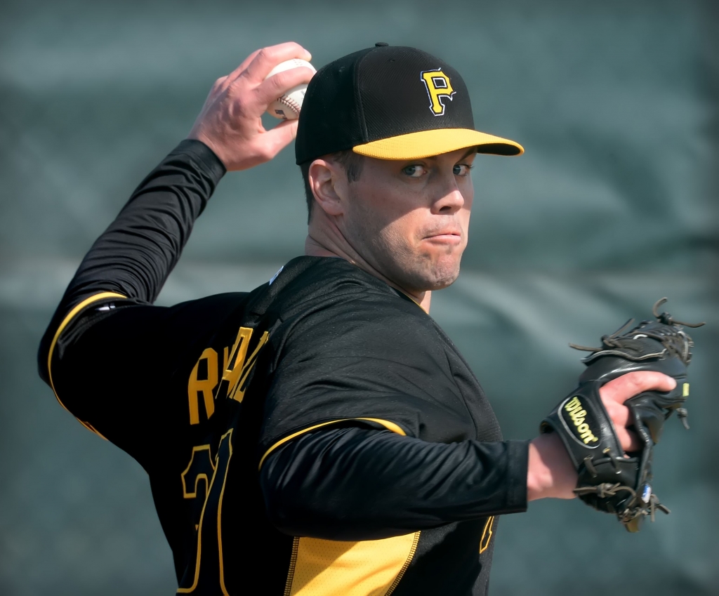 20150221pdPirates05-9 Clayton Richard pitches during spring training at Pirates City Bradenton Fla